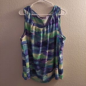Chico's Blue Watercolor Tank Top